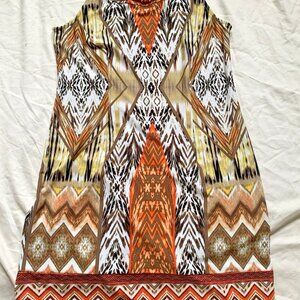 DB Established 1962 A-line Dress Womens Size 6 Tribe Beaded Sleeveless Orange